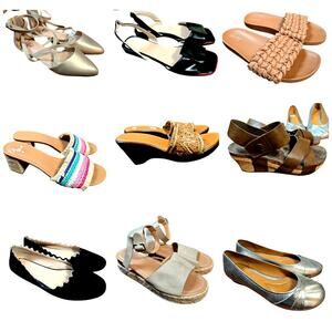 Bulk Women’s Flats Sandals Shoe Lot Of 9 Name Brand Wholesale Reseller Great ROI